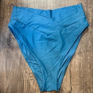 Aerie High-Waisted Cheeky Bikini Bottom in Blue